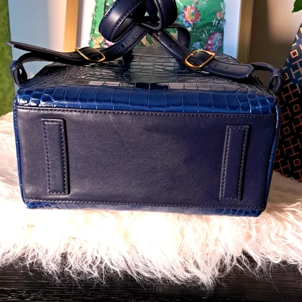 Tory Burch Croc-Embossed Backpack EUC